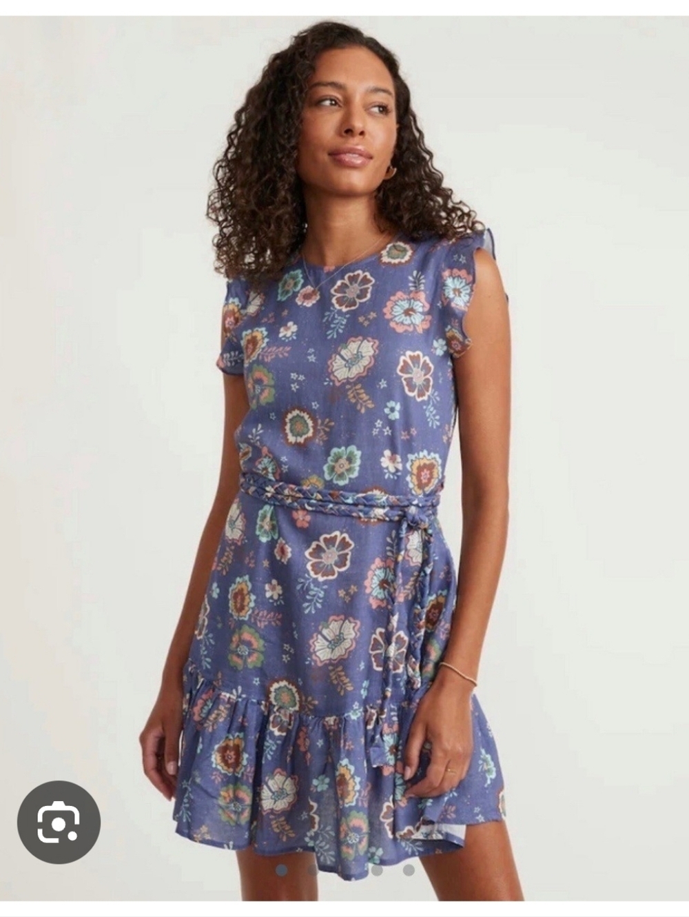 Marine Layer Laney Mini Dress in Marlin Hibiscus Floral Size Small